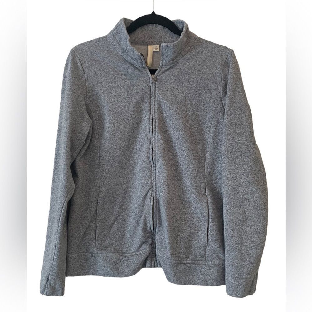 Pure Jillwomens Zip Up Gray Hooded Jacket Athletic Workout Size M